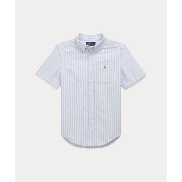 RALPH LAURENラルフローレンのシアサッカー半袖ストライプシャツ　S RALPH LAUREN｜(ボーイズ 8才~20才)ストライプド コットン シア