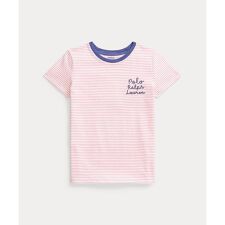 (ガールズ 7才～16才)ストライプド ロゴ コットン ジャージー Tシャツ