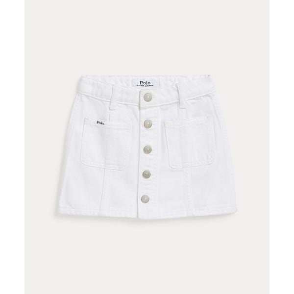 POLO RALPH LAUREN ホワイト フレアスカート サイズ0 デニム Aライン ミディ スカート