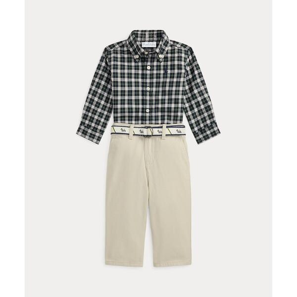 ラルフローレン　シャツとパンツ　セット　M USED】RALPH LAUREN WIDE COLLAR SHIRT 'REGENT CLASSIC FIT