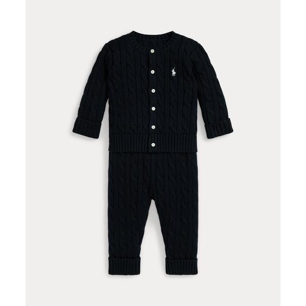 [�}���C](�x�r�[)�P�[�u���j�b�g �R�b�g�� �J�[�f�B�K�� & �p���c �Z�b�g/�|�� �����t ���[�����iPOLO RALPH LAUREN�j 410�l�C�r�[