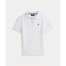 (ボーイズ 8才～20才)ケーブルニット コットン ポロカラー セーター