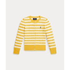 (ガールズ 2才～6才)ストライプド ミニケーブル コットン カーディガン