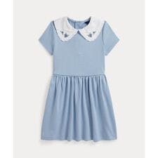 (ガールズ 2才～6才)ブルーベリーカラー ストレッチ ポンチ ドレス