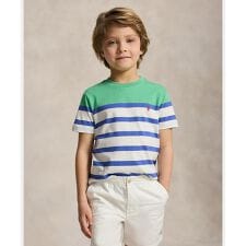 (ボーイズ 2才～7才)ストライプド コットン ジャージー Tシャツ