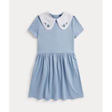 (ガールズ 7才～16才)ブルーベリーカラー ストレッチ ポンチ ドレス