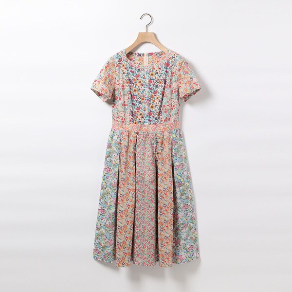 SCAPA リバティ　パッチワーク　ワンピース Liberty Printパッチワークワンピース｜手洗い可｜SCAPA