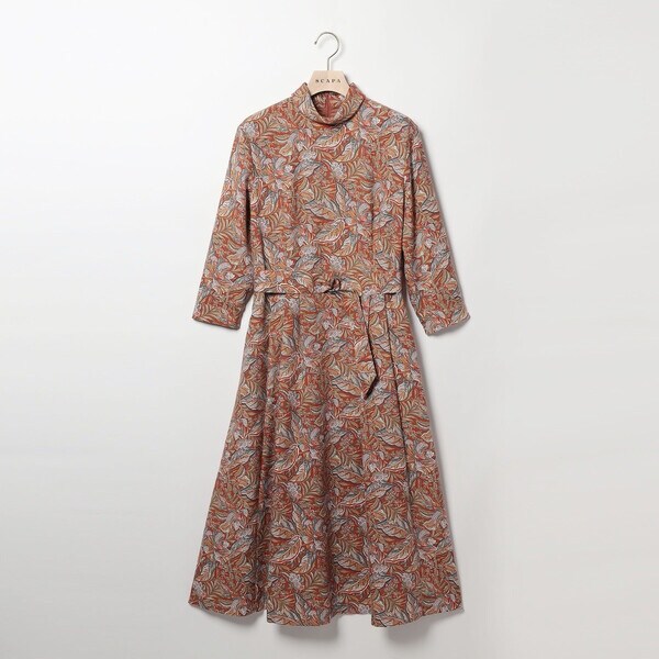 27 スキャパ SCAPA 花柄 ワンピース シャツ ロング 半袖 春 夏