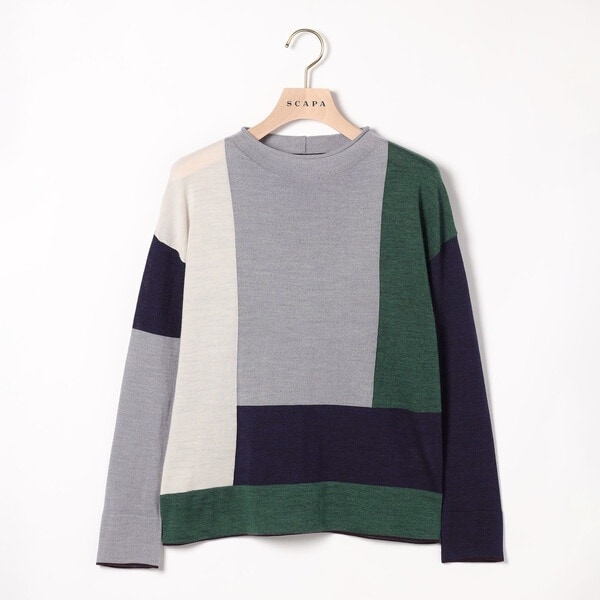 スキャパ（SCAPA）/ウールブロックニットプルオーバー ウールブロックニットプルオーバー | スキャパ(SCAPA) | マルイウェブ