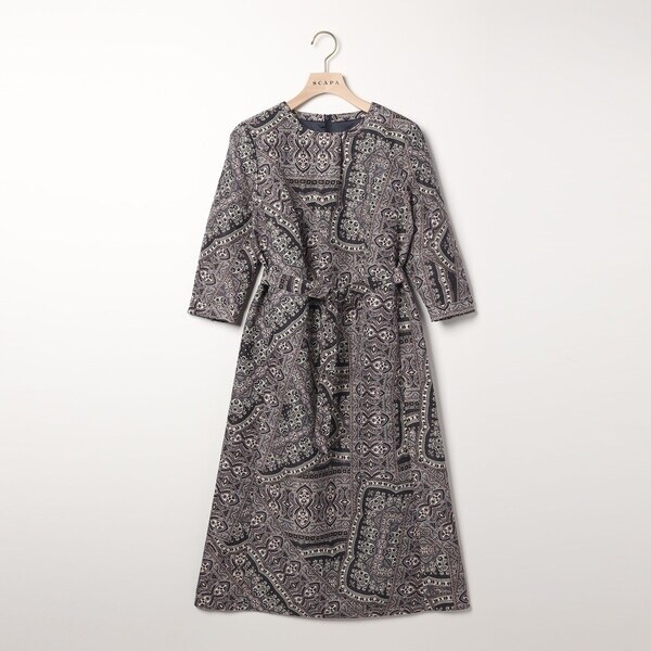SCAPA　リバティ柄　ワンピース SCAPA / スキャパ リバティプリントパッチワークワンピース