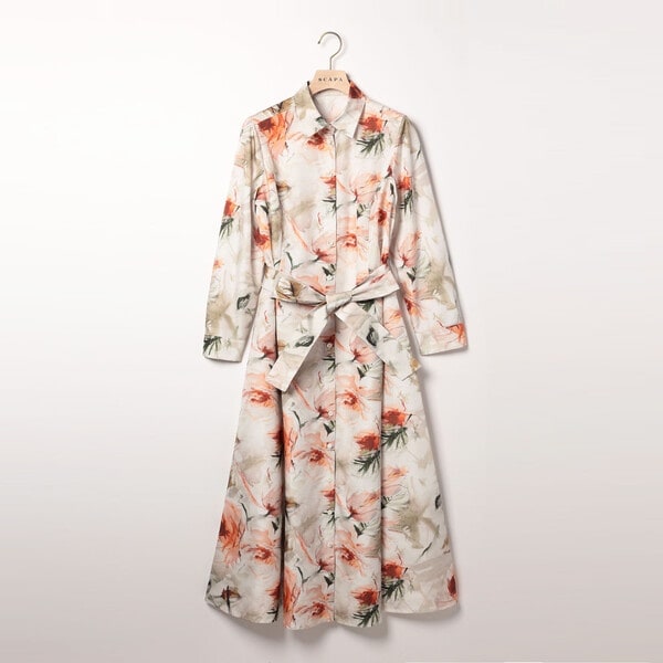 美品スキャパ(SCAPA)リバティ柄ワンピース　Lサイズ 40 フラワー柄 SCAPA｜Liberty Printモノフラワーワンピース | Rakuten Fashion