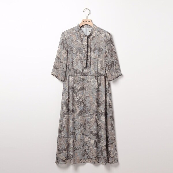 SCAPA スキャパ　フォーマル　ワンピース　花柄　半袖 匿名配送☆SCAPA リバティ 花柄 半袖シャツワンピース スキャパ