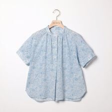 Liberty Printウェーブスタンド衿ブラウス