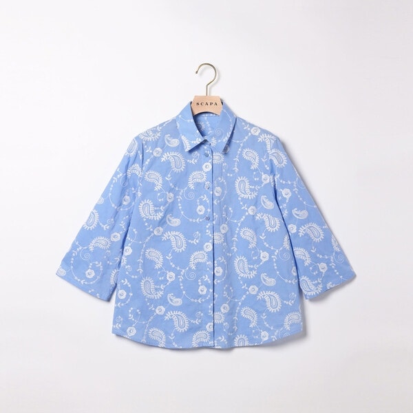 SCAPA リネンコットンジャカードブラウス　ブラウス　チュニック SCAPA｜リネンコットンジャカードブラウス | Rakuten Fashion