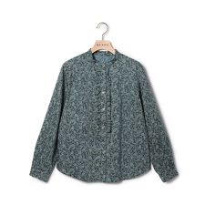 サラサリーフプリントフリルブラウス