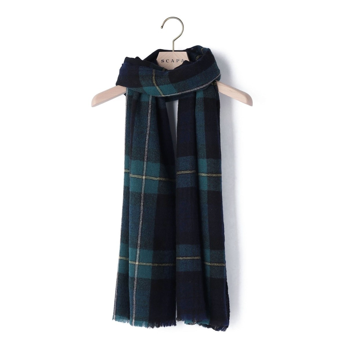 LOVAT＆GREEN/ロバットアンドグリーン】チェックウールストール