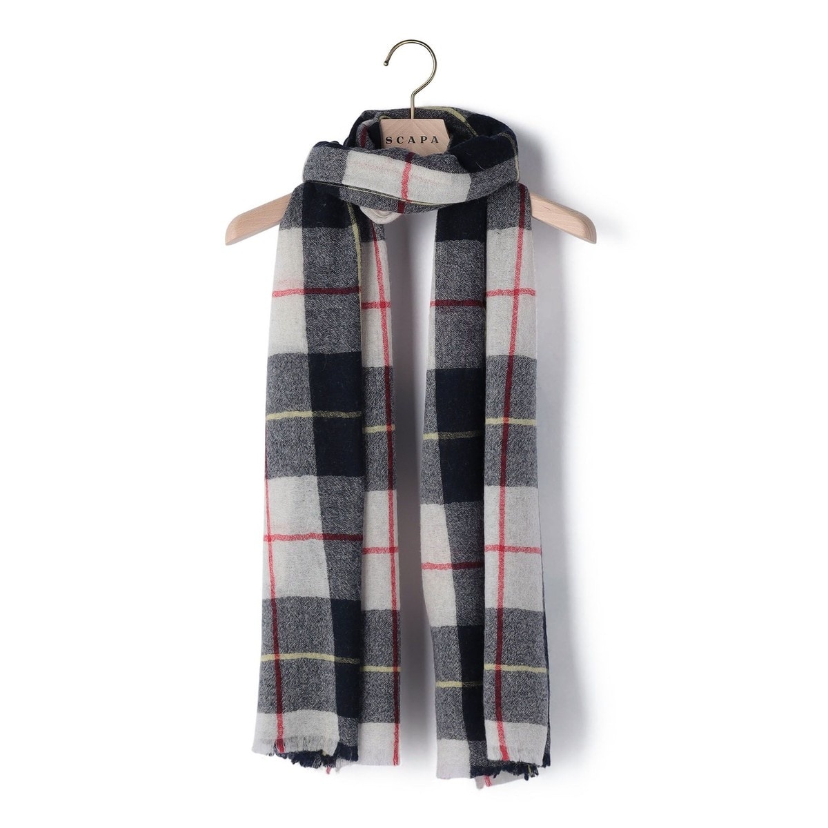 LOVAT＆GREEN/ロバットアンドグリーン】チェックウールストール