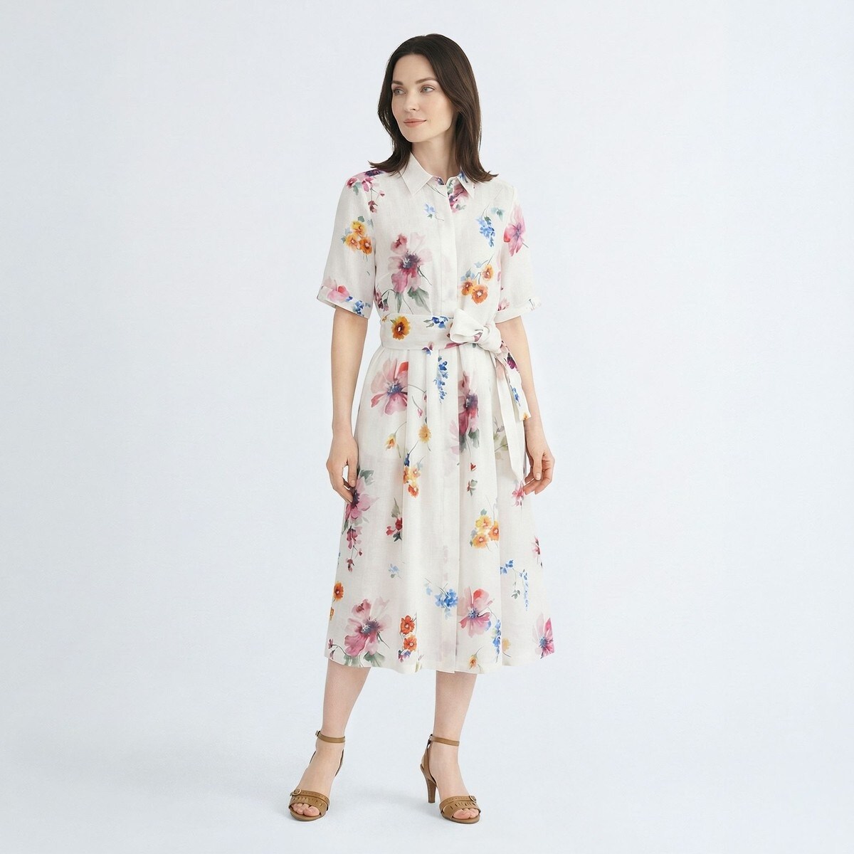 希少　新品　SCAPA　スキャパ　花柄ワンピース　コットン　半袖 スキャパ(SCAPA) レディース ワンピースドレス の一覧 | マルイウェブ