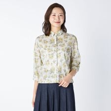 ミモザパッチワークシャツブラウス