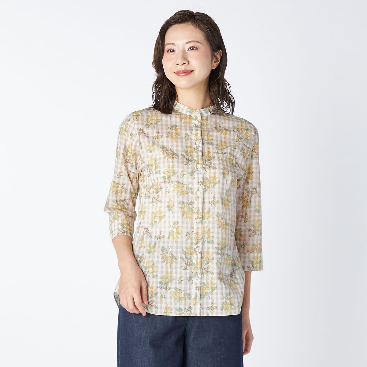ミモザパッチワークブラウス