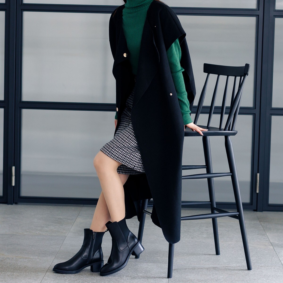 素材感がおしゃれ◇バックゴアヒールブーツ/631422 | HIMIKO