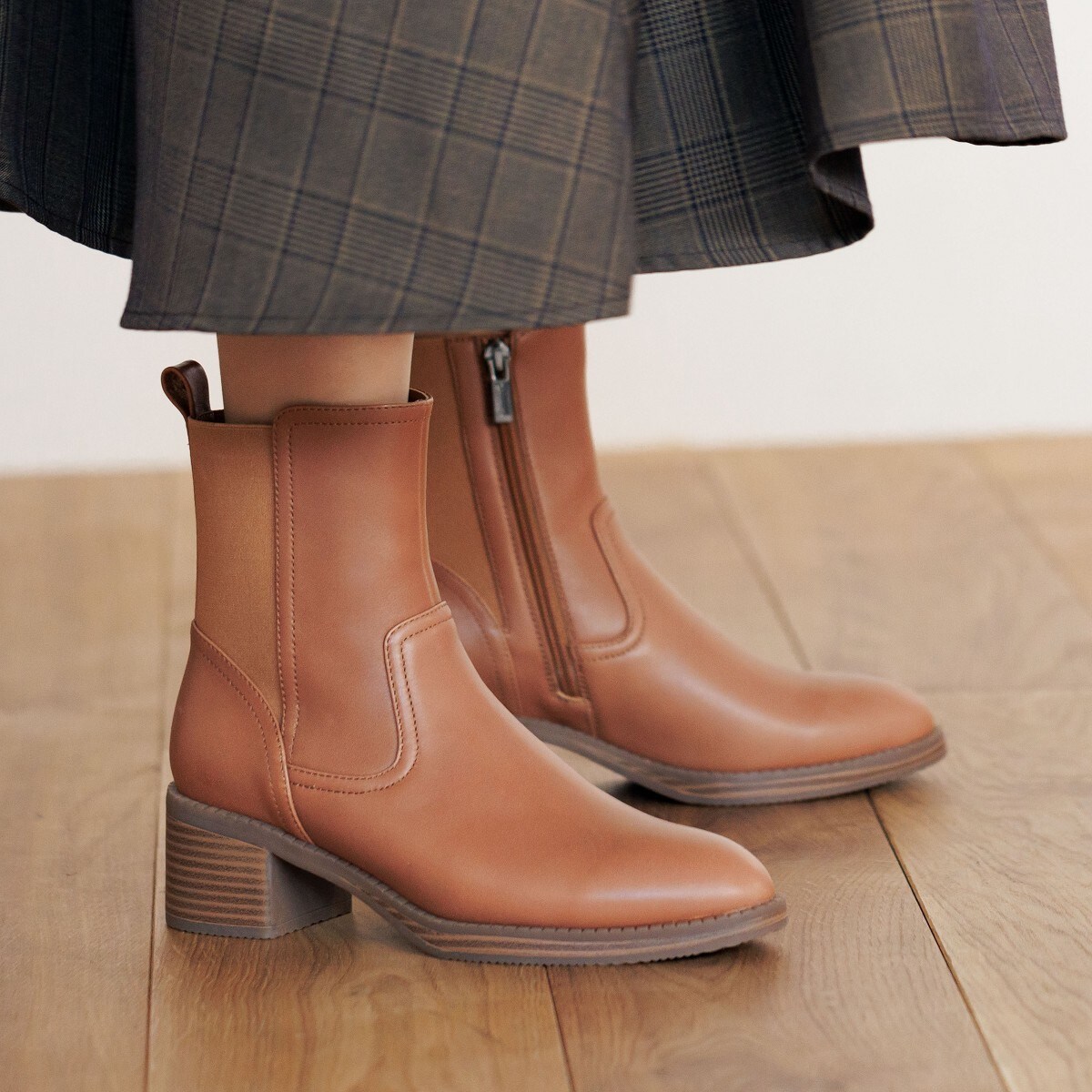 素材感がおしゃれ◇バックゴアヒールブーツ/631422 | HIMIKO | マルイ