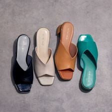 【SALE】【撥水】【本革】メタルラインミュールサンダル/641201