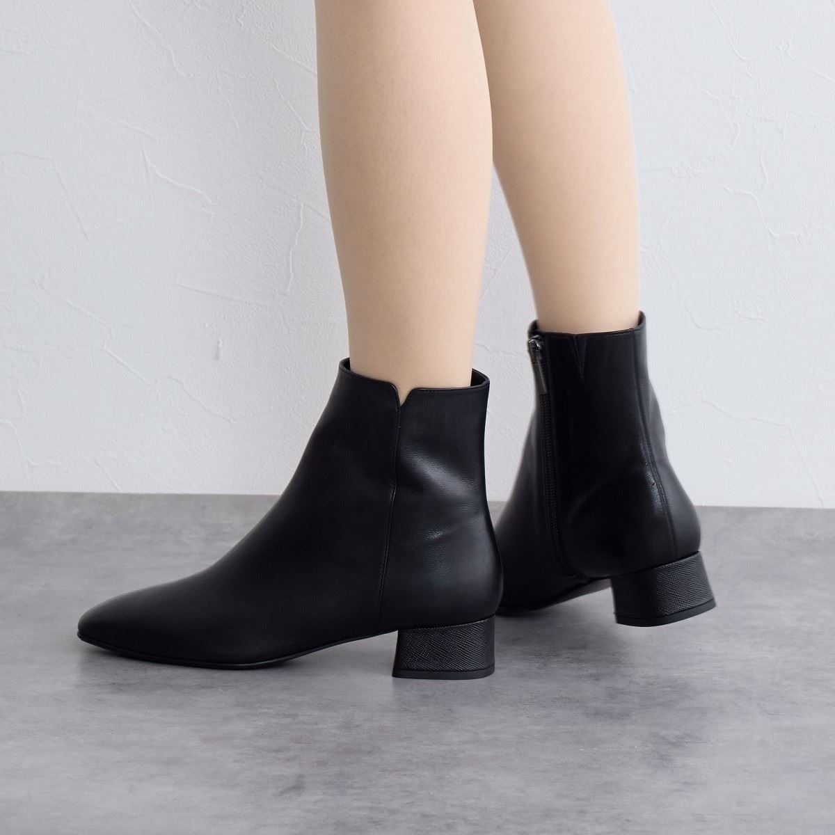 特別価格】【再値下げ】【撥水】5cmヒールベルトデザインブーツ/633404