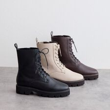 【特別価格×再値下げ】【撥水レザー/快適クッション】レースアップトラックソールブーツ/641410