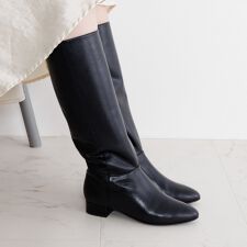 レザーのロングブーツで高級感◇【撥水】【25秋冬新作】ワイドシャフトロングブーツ/641416