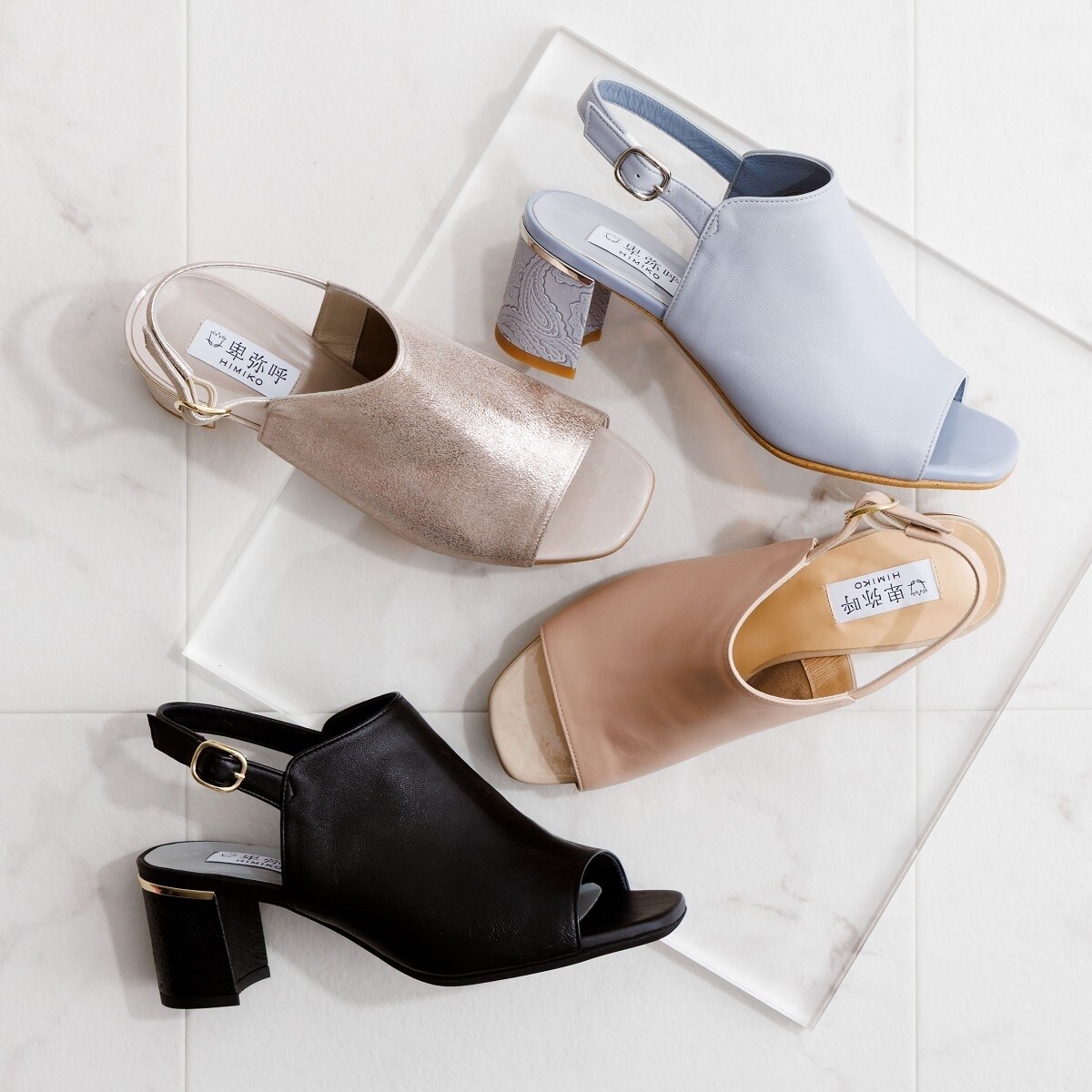 卑弥呼のベストセラー【撥水】【日本製】チャンキーヒールカバードサンダル/653203