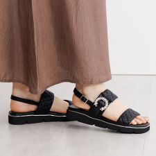 【再値下げ30％OFF！】【25春夏新作】【軽量】キルティングビジューサンダル/651216