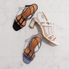 【SALE/20％OFF】ラティスストラップヒールサンダル/651220