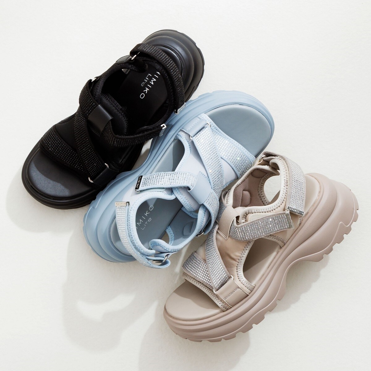 HIMIKO 卑弥呼 サンダル キルティング ラインストーン ホワイト 24.5