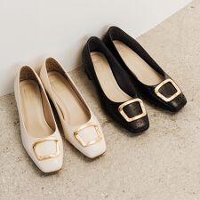 雨の日の通勤やお出かけに【耐水】スクエアバックルレインパンプス/654101