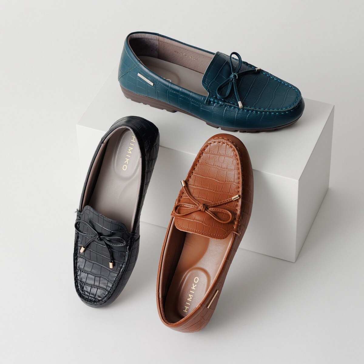 HIMIKO（HIMIKO）/柔らかレザーで包み込まれる履き心地【卑弥呼25AW】リボンモチーフモカシン/651328 柔らかレザーで包み込まれる履き心地【卑弥呼25AW】リボンモチーフ