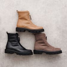 卑弥呼の厚底人気NO,1【再値下げ】【撥水レザー/快適クッション】フロントジップブーツ/651409