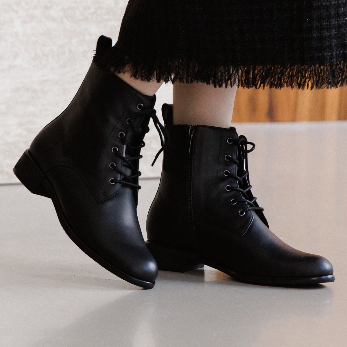 HIMIKO（HIMIKO）/通勤や卒業式にも【撥水】【卑弥呼25AW】レースアップブーツ/651407 通勤や卒業式にも【撥水】【卑弥呼25AW】レースアップブーツ/651407