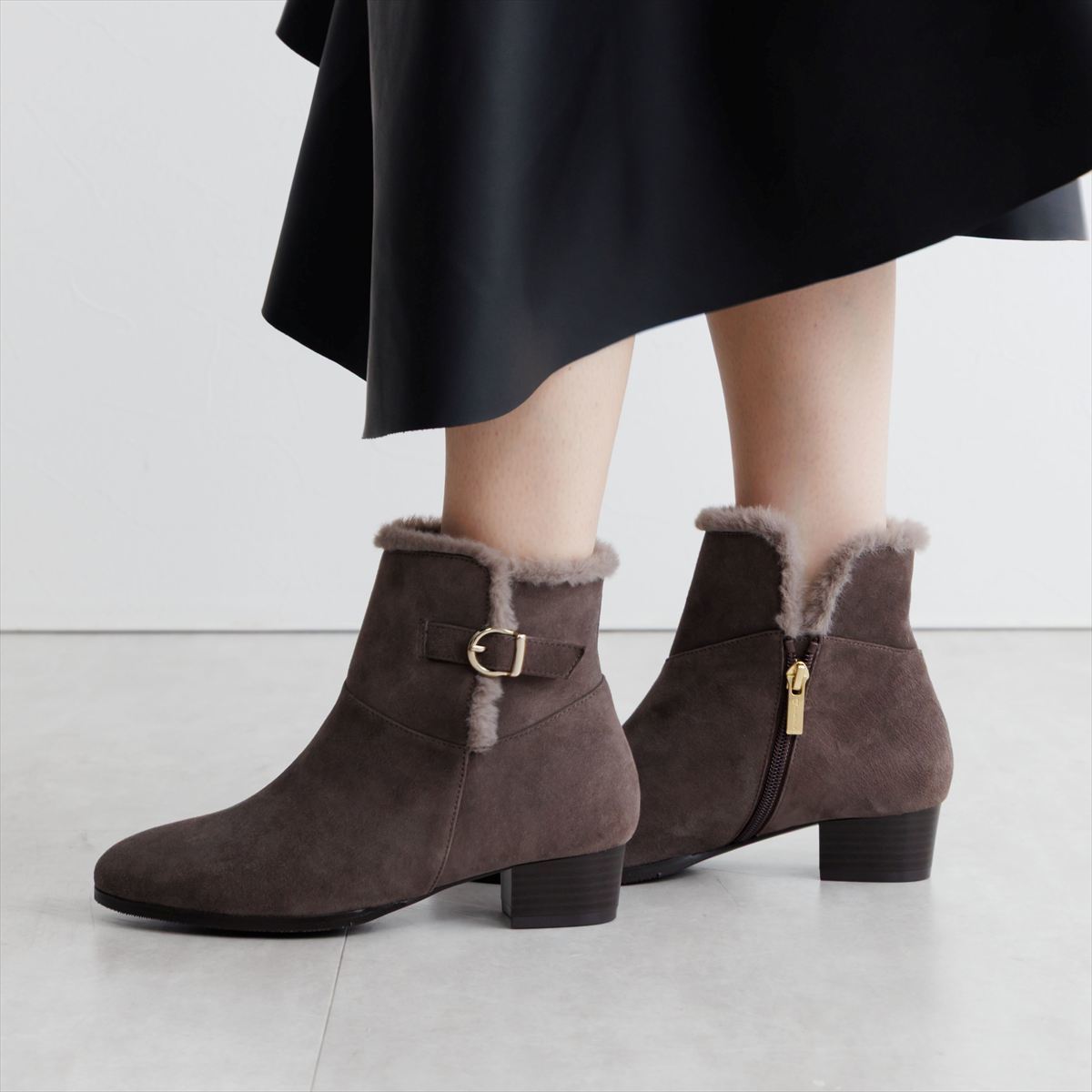 HIMIKO（HIMIKO）/お洒落に防寒【撥水】【卑弥呼25AW】バックル2WAYファーブーツ/651415 SALE】【撥水】お洒落に防寒◇バックル2WAYファーブーツ/651415