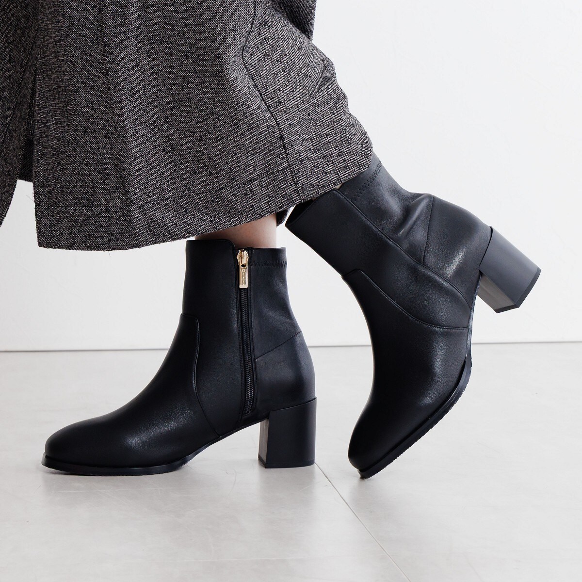 特別価格＆再値下げ】すっきりシルエット◇チャンキーヒールストレッチ