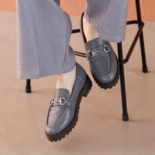 緊急入荷！【SALE】【本革/軽量ソール/厚底】トラックソールビットローファー/651322