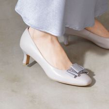 ハレの日におすすめ【撥水レザー】【卑弥呼26SS】リボンモチーフパンプス/ 663101