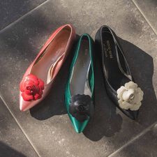 【HANAE MORI×HIMIKO】 フラワーモチーフ フラットパンプス/661127