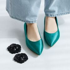 【HANAE MORI×HIMIKO】 フラワーモチーフ フラットパンプス/661127