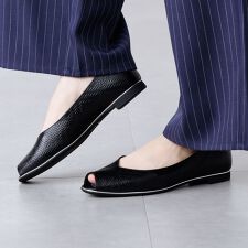 【卑弥呼26SS】ピープトゥフラットパンプス/661117