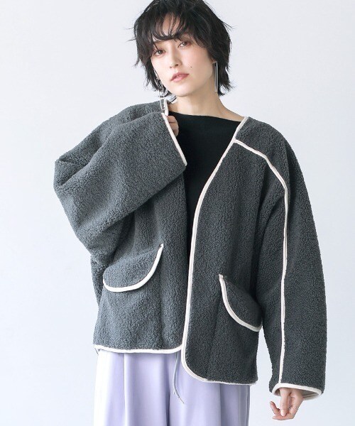Bou Jeloud - 【オシャレ☆Bou Jeloud】グレー　モコモコ　カーディガン　サイズFREE オシャレ☆Bou Jeloud】グレー モコモコ カーディガン サイズFREE