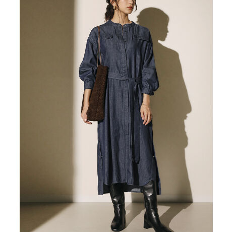 Boujeloud コットンデニムｂａｃｋフリルワンピース ブージュルード Bou Jeloud ファッション通販 マルイウェブチャネル