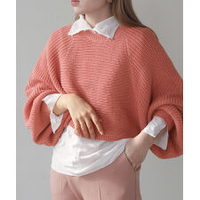 Bab　ショート丈バックスリットニット