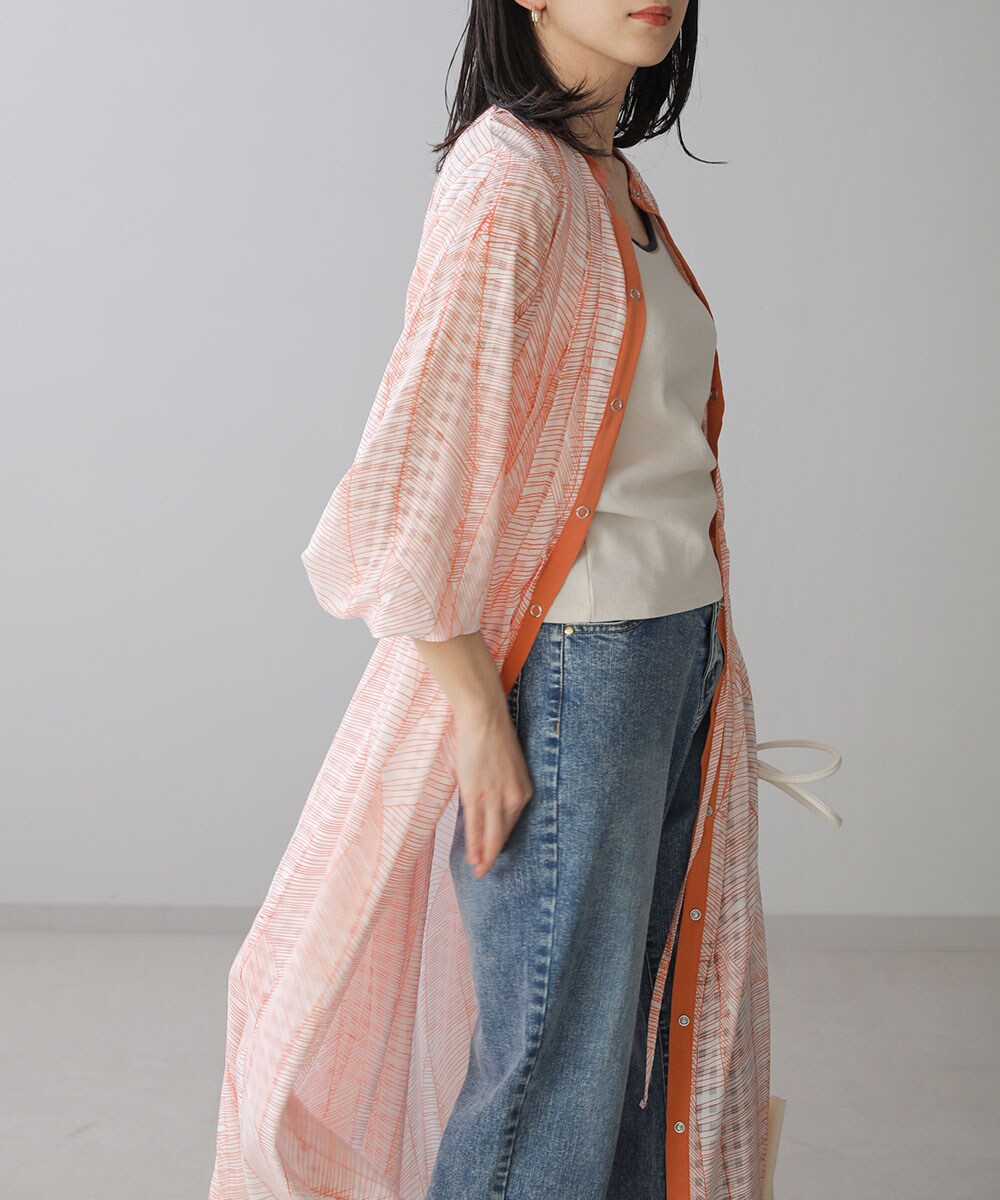 TWILL ツウィル　ボリュームスリーブAラインワンピース　ダンボール　タック TWILL ツウィル ボリュームスリーブAラインワンピース