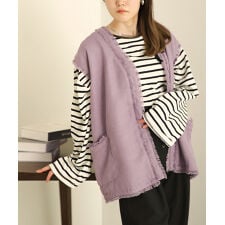 Babツイードフリンジベスト